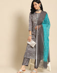 Printed Kurta with trouser and dupatta by Vastra by Monty