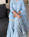 Ethnic Motifs Printed Pure Cotton Kurta with Sharara & Dupatta