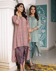 Gulmohar Grace - Pink and Green Kurta with Tulip Pant by Vastra by Monty