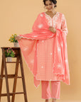 Peach Perfection - Embroidered Suit Set by Vastra by Monty