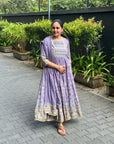 Lavender gown with dupatta by Vastra by Monty