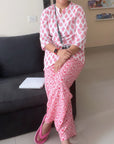 Pink Cotton Night Suit by Vastra by Monty.