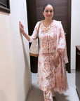 Floral print regular Kurta with trouser and dupatta by Vastra by Monty