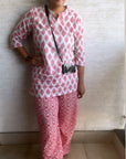 Pink Cotton Night Suit by Vastra by Monty.