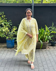 Sunny Chikankari Delight - Yellow Cotton Suit with Dupatta by Vastra by Monty