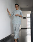 Printed Night Suit by Vastra by Monty