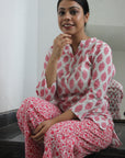 Pink Cotton Night Suit by Vastra by Monty.