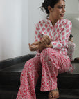 Pink Cotton Night Suit by Vastra by Monty.