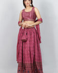 Mauve Majesty Ready-to-Wear Lehanga & Blouse with Dupatta by Vastra by Monty