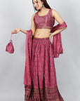 Mauve Majesty Ready-to-Wear Lehanga & Blouse with Dupatta by Vastra by Monty