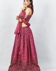 Mauve Majesty Ready-to-Wear Lehanga & Blouse with Dupatta by Vastra by Monty