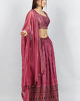 Mauve Majesty Ready-to-Wear Lehanga & Blouse with Dupatta by Vastra by Monty