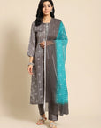 Printed Kurta with trouser and dupatta by Vastra by Monty