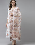 Floral print regular Kurta with trouser and dupatta by Vastra by Monty