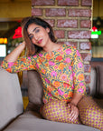 Golden Glow Printed Night Suit by Vastra by Monty