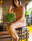 Golden Glow Printed Night Suit by Vastra by Monty